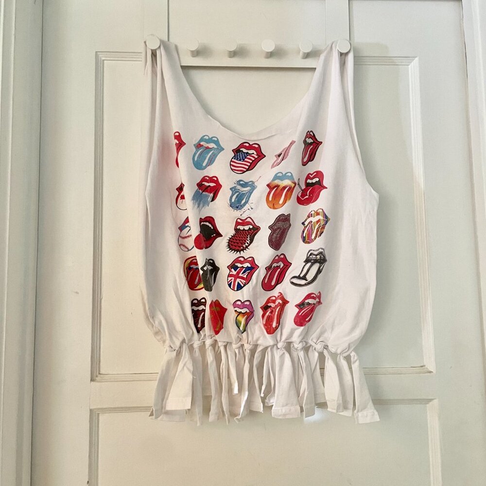UPCYCLED Rolling Stones Handmade T-Shirt Tote